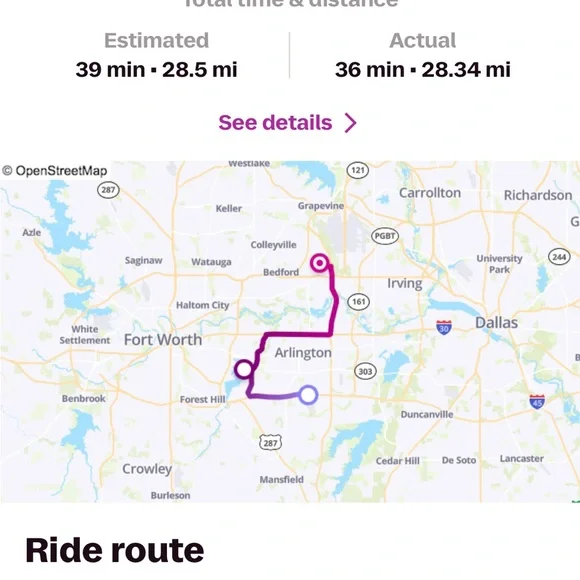 Purple Route Map Print - Picture 1 of 7